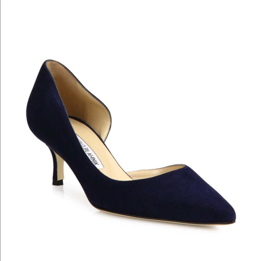 Manolo Blahnik Collina Suede d'Orsay Point Toe
